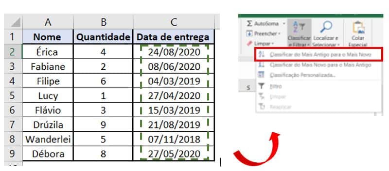 Como Classificar Por Data No Excel Engenheira Do Excel