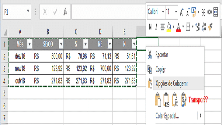 Como Transformar Linha Em Coluna No Excel Engenheira Do Excel 5047