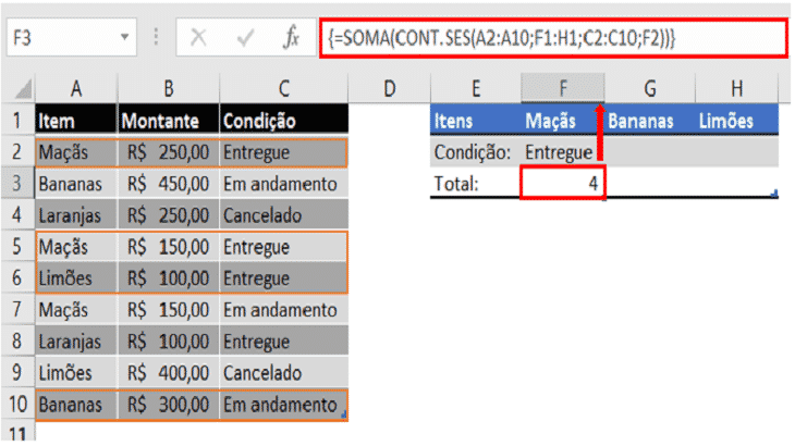 Como usar CONT.SE e CONT.SES no Excel com Exemplos capa