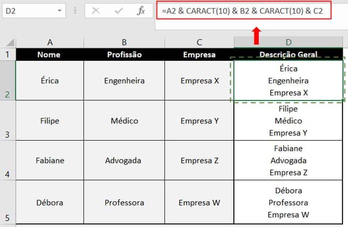 Como quebrar texto no Excel 3 Formas quebrar linhas Engenheira