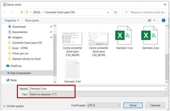 Como converter Excel para CSV capa